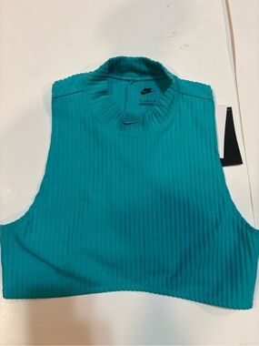 Women’s Nike Sportswear Chill Knit Ribbed Cropped Tank/ Teal-Green/ Large NWT